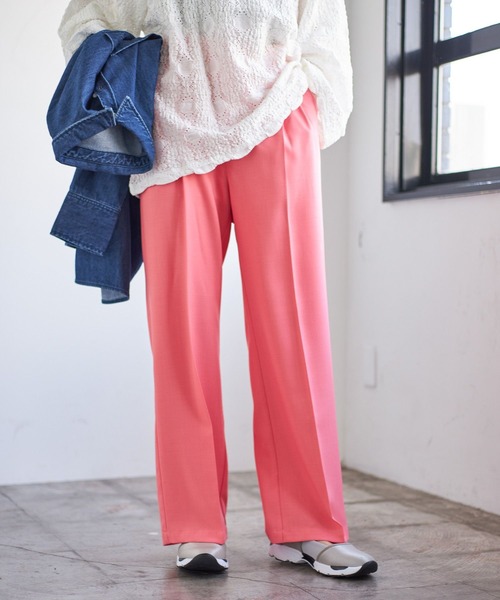 LEPSIM（レプシィム）の「ハイウエストタックスラックスパンツ　190680（デニムパンツ・レディース・グレー/ブラック/ピンク・MEDIUM/LARGE）」の6枚目の写真