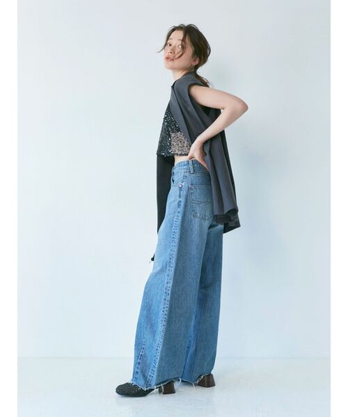 Ungrid（アングリッド）の「リネン混ノースリジャケット（テーラードジャケット・レディース・チャコールグレー/ベージュ・FREE）」の9枚目の写真