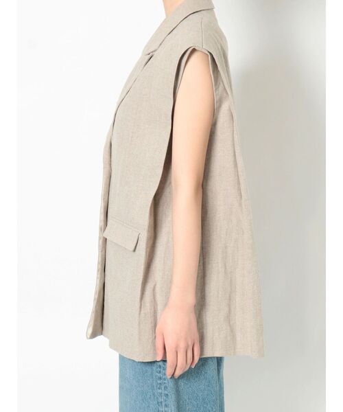 Ungrid（アングリッド）の「リネン混ノースリジャケット（テーラードジャケット・レディース・チャコールグレー/ベージュ・FREE）」の15枚目の写真