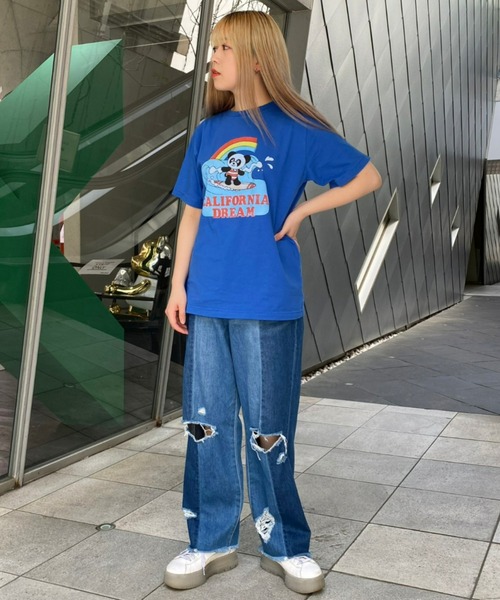 CANDY CANDY PARTY Tシャツ(キャンディーブルー)XL Candy Stripper（キャンディストリッパー）の「OSUWARI L/S TEE