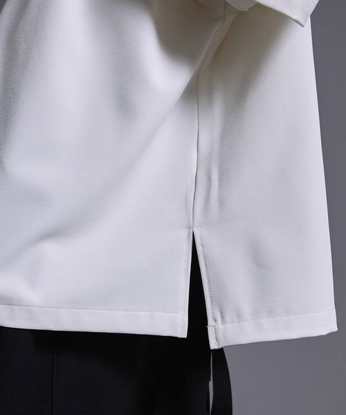 Loose/ルース（ルース）の「ドレープトロミ ハーフジップオーバーシャツティー（シャツ/ブラウス・メンズ・ライトグレー/ブラック/グレイッシュブルー/オフホワイト/ダークブルー/ブルーグレー/チャコールグレー/ホワイト・S/M/L/XS）」の10枚目の写真