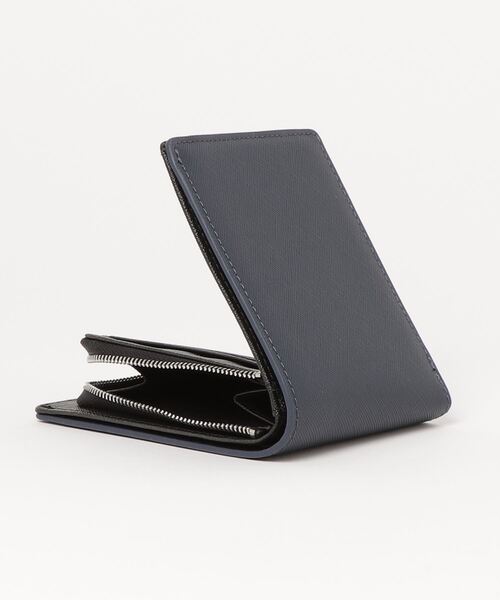 SITRY（シトリー）の「Saffiano Synthetic Leather bi-fold wallet/サフィアーノ フェイクレザー 2つ折り 財布（財布・メンズ・ネイビー/ブラック・FREE）」の16枚目の写真