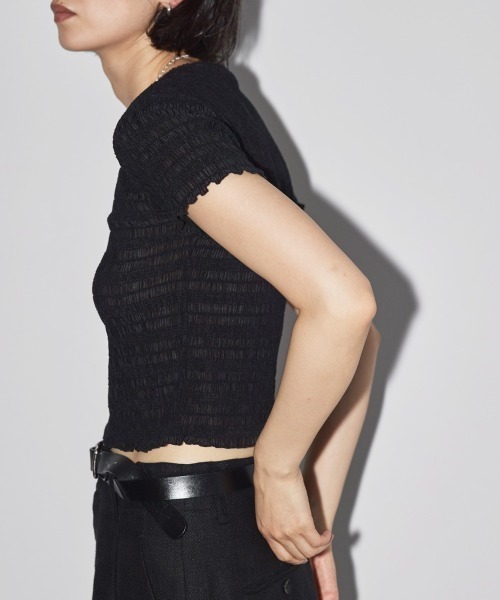 TODAYFUL(トゥデイフル)の「ランダムシャーリングTシャツ(Tシャツ/カットソー・レディース・ホワイト/グリーン系その他/ブラック・FREE)」の7枚目の写真