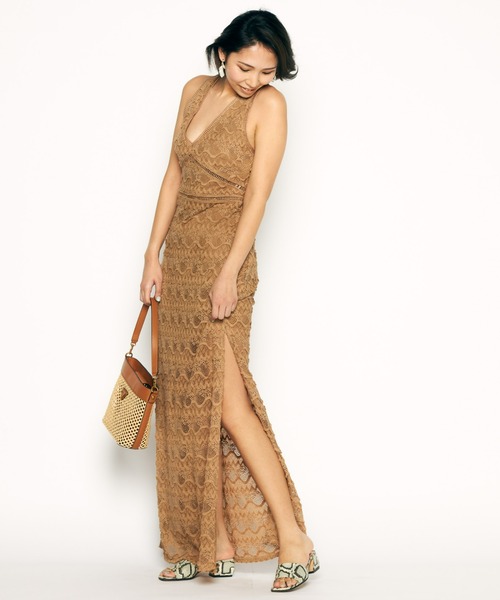 Guess（ゲス）の「Liza Lace Maxi Dress ワンピース ドレス（ワンピース・レディース・クリーム/ブラウン・SMALL/MEDIUM/X-SMALL）」の5枚目の写真