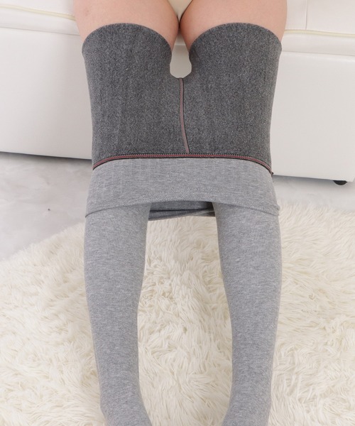 Lace Ladies（レースレディース）の「選べるリブカラータイツ・トレンカ（タイツ/ストッキング・レディース・ブラック系1/グレー系1/ライトグレー系2/ブラック系3/ライトグレー系4/ライトグレー系1/ブラック系2/ライトグレー系3/ブラック系4/グレー系2/グレー系3/グレー系4・FREE）」の15枚目の写真
