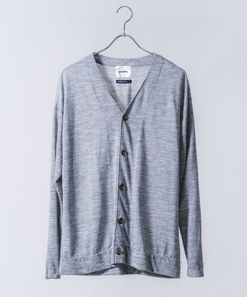 quadro（クオドロ）の「ラミー×ナイロン撚杢天竺Vカーデ（カーディガン