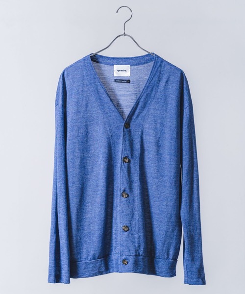 極美品★45R スーピマ天竺 ボレロ カーディガン コットン100% ネイビー EXTREME CASHMERE X/エクストリームカシミヤ CLOVER Vネックカーデ