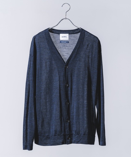 quadro（クオドロ）の「ラミー×ナイロン撚杢天竺Vカーデ（カーディガン