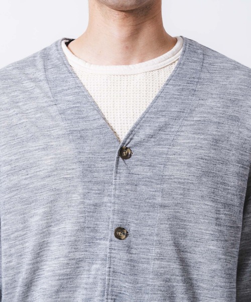 quadro（クオドロ）の「ラミー×ナイロン撚杢天竺Vカーデ（カーディガン