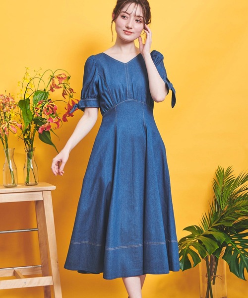 NOELA（ノエラ）の「デニムワンピース（ワンピース・レディース・ベージュ/インディゴブルー/ダークインディゴブルー・S/M）」の3枚目の写真