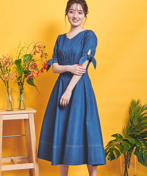 NOELA（ノエラ）の「デニムワンピース（ワンピース・レディース・ベージュ/インディゴブルー/ダークインディゴブルー・S/M）」の6枚目の写真