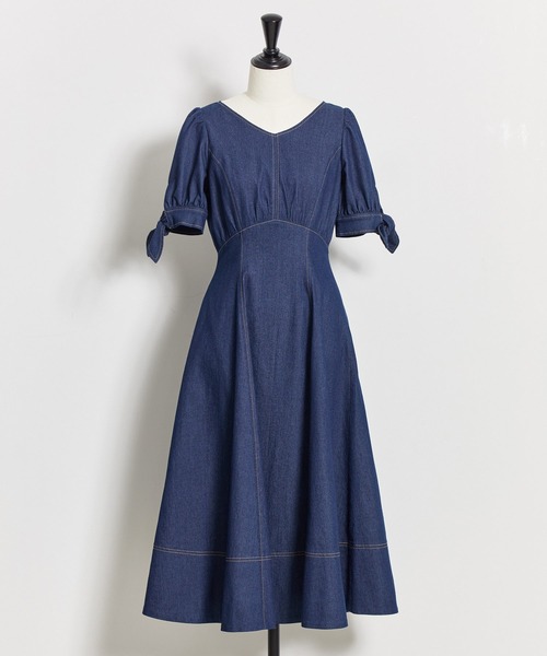 NOELA（ノエラ）の「デニムワンピース（ワンピース・レディース・ベージュ/インディゴブルー/ダークインディゴブルー・S/M）」の5枚目の写真