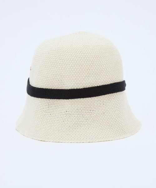 one after another NICE CLAUP(ワンアフターアナザーナイスクラップ)の「NCエンブレム付きクローシュハット(ハット・レディース・アイボリー/ブラック・FREE)」の8枚目の写真