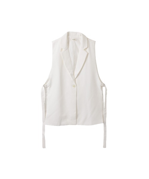 COCOMOMO（ココモモ）の「サイドベルトデザイン ジレ ベスト（ベスト・レディース・ベージュ/ブラック/ホワイト/アイボリー・L/M）」の19枚目の写真