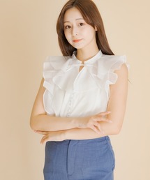HEYUMM | シアーラッフルブラウス(シャツ/ブラウス)