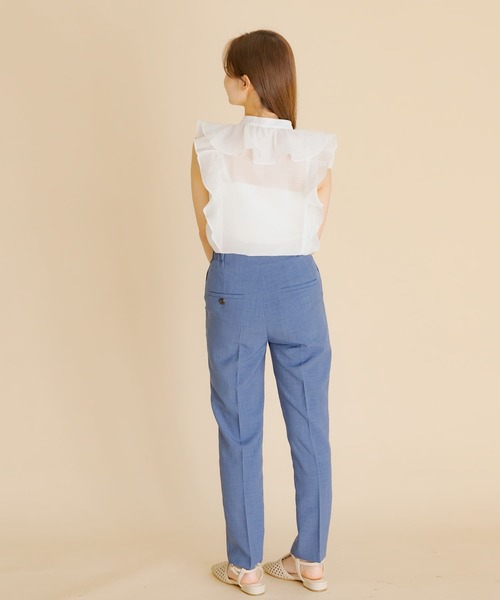 HEYUMM(ヘユム)の「シアーラッフルブラウス(シャツ/ブラウス・レディース・ベージュ/オフホワイト/ブラック・ONE)」の9枚目の写真