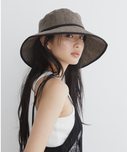 Aunt Marie's（アントマリーズ）の「パイピングジュートハット　/ UVカット / 抗菌防臭機能 / サイズ調整可能（ハット・レディース・ナチュラル/ブラウン/ブラック/グレイッシュベージュ・FREE）」の20枚目の写真