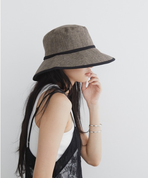 Aunt Marie's（アントマリーズ）の「パイピングジュートハット　/ UVカット / 抗菌防臭機能 / サイズ調整可能（ハット・レディース・ナチュラル/ブラウン/ブラック/グレイッシュベージュ・FREE）」の18枚目の写真