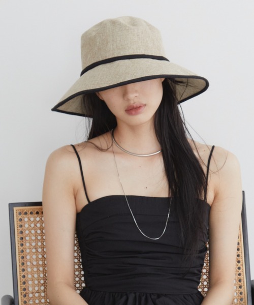 Aunt Marie's（アントマリーズ）の「パイピングジュートハット　/ UVカット / 抗菌防臭機能 / サイズ調整可能（ハット・レディース・ナチュラル/ブラウン/ブラック/グレイッシュベージュ・FREE）」の13枚目の写真