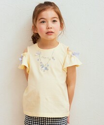 ANY | 刺繍 オン・オフショルダー Tシャツ(Tシャツ/カットソー)