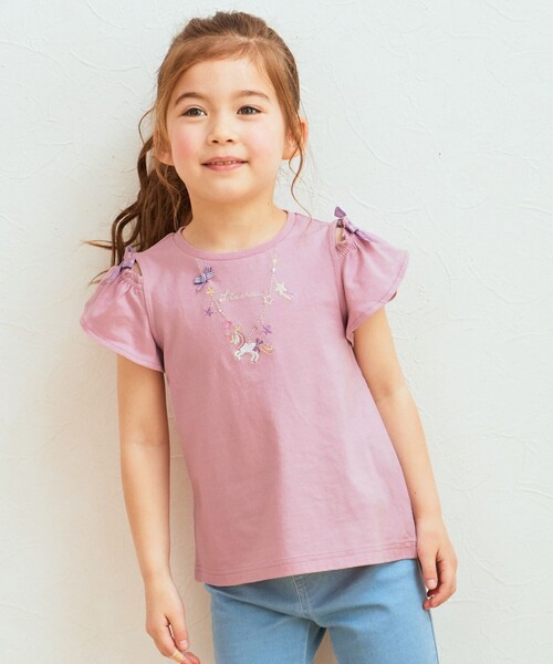 Floirds Market オフショルダー ピンク Tシャツ Floirds Market オフショルダー ピンク Tシャツ