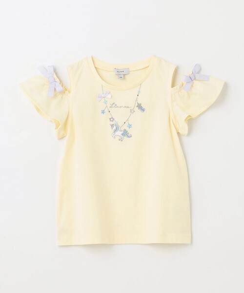 ANY(エニィ)の「刺繍 オン・オフショルダー Tシャツ(Tシャツ/カットソー・キッズ・ライラック系/ライトイエロー系/ピンク系/アイボリー系・100/110/120/130)」の16枚目の写真