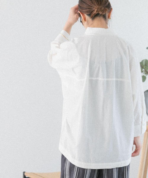 FORK&SPOON（フォークアンドスプーン）の「FORK&SPOON　7分袖ドルマンシャツ（シャツ/ブラウス・レディース・オフホワイト/グレー/ネイビー・1）」の21枚目の写真