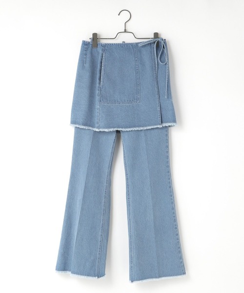 LOWRYS FARM（ローリーズファーム）の「スカパンフウＳＥＴデニムパンツ　905358（デニムパンツ・レディース・ライトブルー/ブルー・FREE）」の3枚目の写真