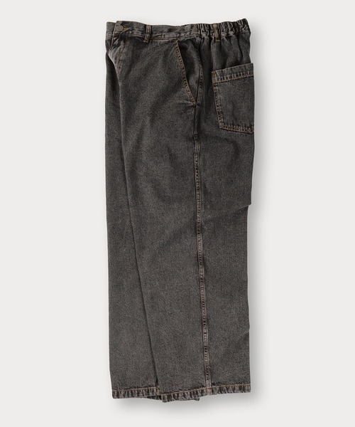 TIMELY WARNING(タイムリーワーニング)の「ヴィンテージライクワイドデニムパンツ/ワイドテーパード/ワイドシルエット/ウエストシャーリング(デニムパンツ・メンズ・ライトインディゴブルー/ケミカルウォッシュ/オフホワイト/グレー/ブラック・M/L)」の12枚目の写真