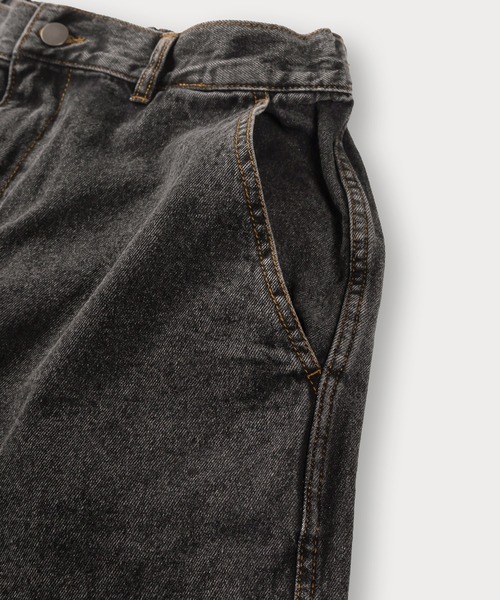 TIMELY WARNING(タイムリーワーニング)の「ヴィンテージライクワイドデニムパンツ/ワイドテーパード/ワイドシルエット/ウエストシャーリング(デニムパンツ・メンズ・ライトインディゴブルー/ケミカルウォッシュ/オフホワイト/グレー/ブラック・M/L)」の14枚目の写真