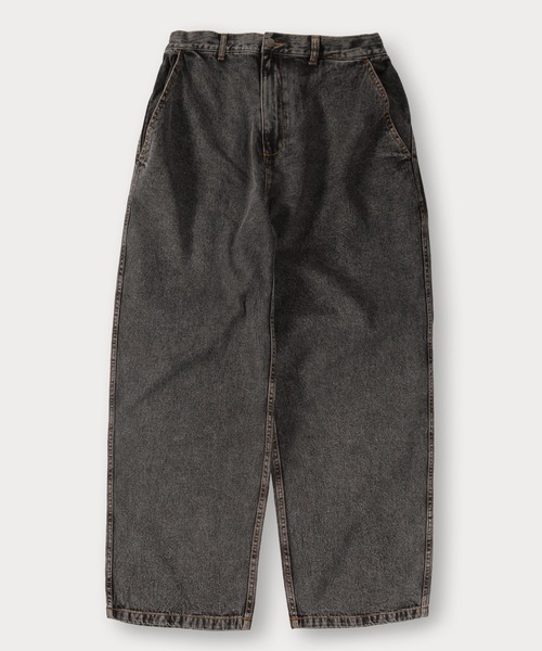 TIMELY WARNING(タイムリーワーニング)の「ヴィンテージライクワイドデニムパンツ/ワイドテーパード/ワイドシルエット/ウエストシャーリング(デニムパンツ・メンズ・ライトインディゴブルー/ケミカルウォッシュ/オフホワイト/グレー/ブラック・M/L)」の9枚目の写真