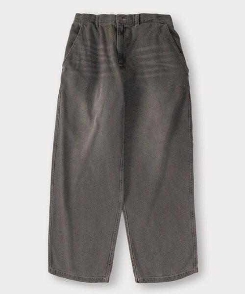 TIMELY WARNING(タイムリーワーニング)の「ヴィンテージライクワイドデニムパンツ/ワイドテーパード/ワイドシルエット/ウエストシャーリング(デニムパンツ・メンズ・ライトインディゴブルー/ケミカルウォッシュ/オフホワイト/グレー/ブラック・M/L)」の10枚目の写真