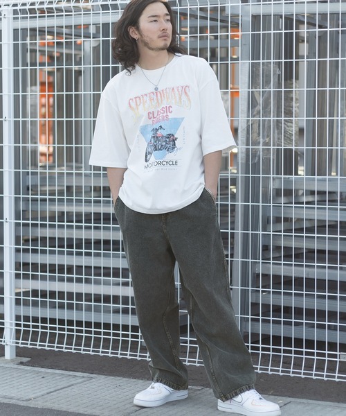 TIMELY WARNING(タイムリーワーニング)の「ヴィンテージライクワイドデニムパンツ/ワイドテーパード/ワイドシルエット/ウエストシャーリング(デニムパンツ・メンズ・ライトインディゴブルー/ケミカルウォッシュ/オフホワイト/グレー/ブラック・M/L)」の21枚目の写真