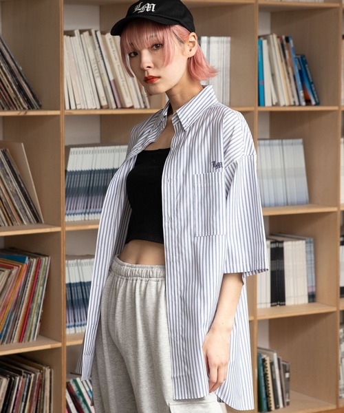 PBLIM（ページボーイリム）の「PBLIM/アソートコットンシャツ（シャツ/ブラウス・レディース・オフホワイト/ライトブルー/ネイビー・FREE）」の3枚目の写真