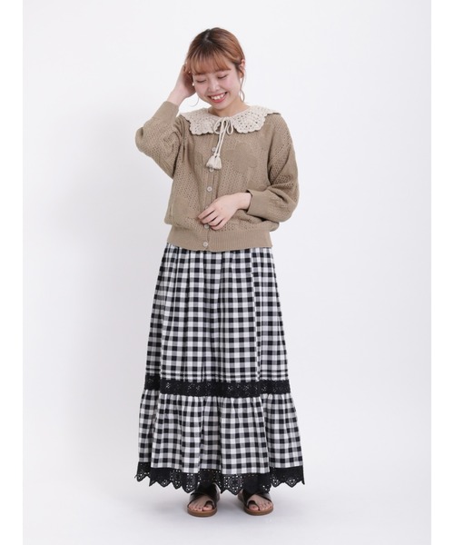 Samansa Mos2（サマンサ モスモス）の「花柄7分袖前後着カーディガン