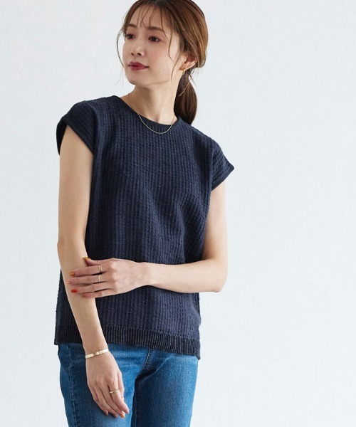 Pierrot(ピエロ)の「2way柄編みニット(ニット/セーター・レディース・ネイビー/アイボリー/ライトベージュ・M/L)」の18枚目の写真