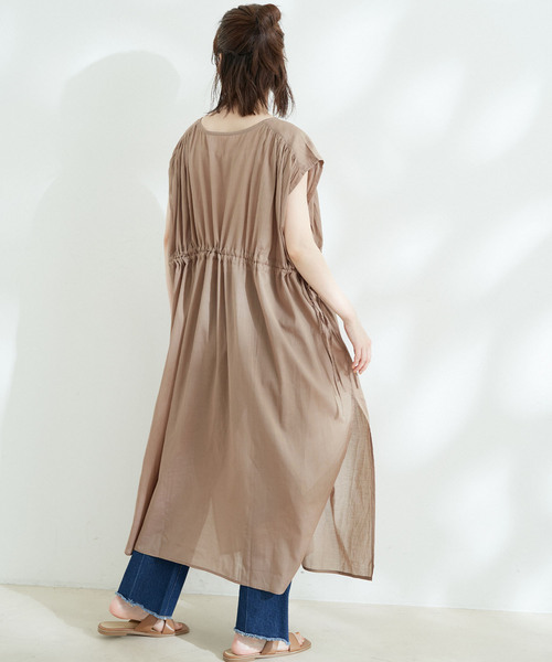 Jayro（ジャイロ）の「ボイルウエストドロストシャーリングワンピース（ワンピース・レディース・ブラック/ベージュ/パープル・M）」の5枚目の写真