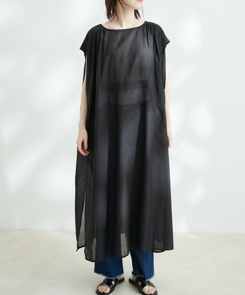 Jayro（ジャイロ）の「ボイルウエストドロストシャーリングワンピース（ワンピース・レディース・ブラック/ベージュ/パープル・M）」の10枚目の写真