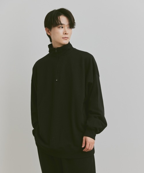 flaner（フラネ）の「Loose half zip sweat / ルーズハーフジップスウェット（スウェット・レディース・ネイビー/ブラック/グレー・MEDIUM/LARGE）」の5枚目の写真