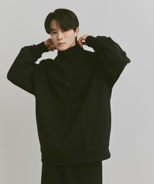 flaner（フラネ）の「Loose half zip sweat / ルーズハーフジップスウェット（スウェット・レディース・ネイビー/ブラック/グレー・MEDIUM/LARGE）」の6枚目の写真