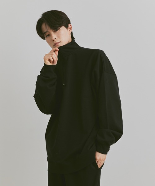 flaner（フラネ）の「Loose half zip sweat / ルーズハーフジップスウェット（スウェット・レディース・ネイビー/ブラック/グレー・MEDIUM/LARGE）」の7枚目の写真