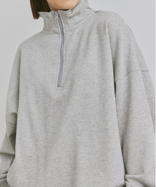 flaner（フラネ）の「Loose half zip sweat / ルーズハーフジップスウェット（スウェット・レディース・ネイビー/ブラック/グレー・MEDIUM/LARGE）」の19枚目の写真