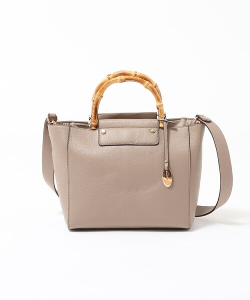 NOLLEY’S（ノーリーズ）の「バンブーレザートートバッグ（ショルダーバッグ・レディース・ブラック/ベージュ・FREE）」の3枚目の写真