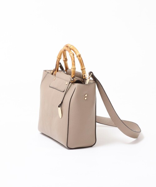 NOLLEY’S（ノーリーズ）の「バンブーレザートートバッグ（ショルダーバッグ・レディース・ブラック/ベージュ・FREE）」の5枚目の写真