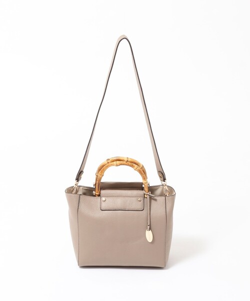 NOLLEY’S（ノーリーズ）の「バンブーレザートートバッグ（ショルダーバッグ・レディース・ブラック/ベージュ・FREE）」の7枚目の写真