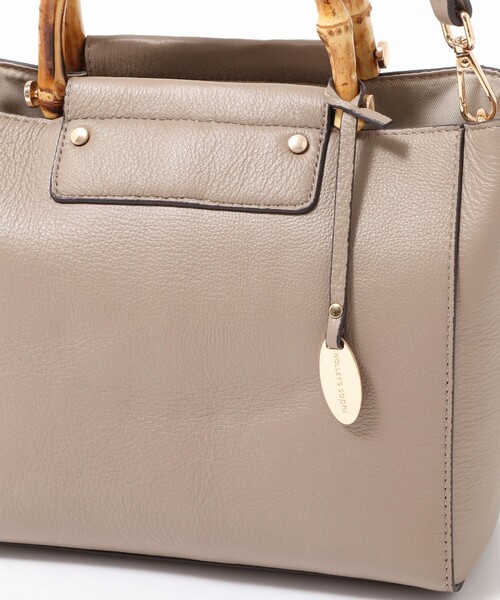 NOLLEY’S（ノーリーズ）の「バンブーレザートートバッグ（ショルダーバッグ・レディース・ブラック/ベージュ・FREE）」の8枚目の写真