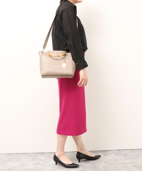 NOLLEY’S（ノーリーズ）の「バンブーレザートートバッグ（ショルダーバッグ・レディース・ブラック/ベージュ・FREE）」の17枚目の写真