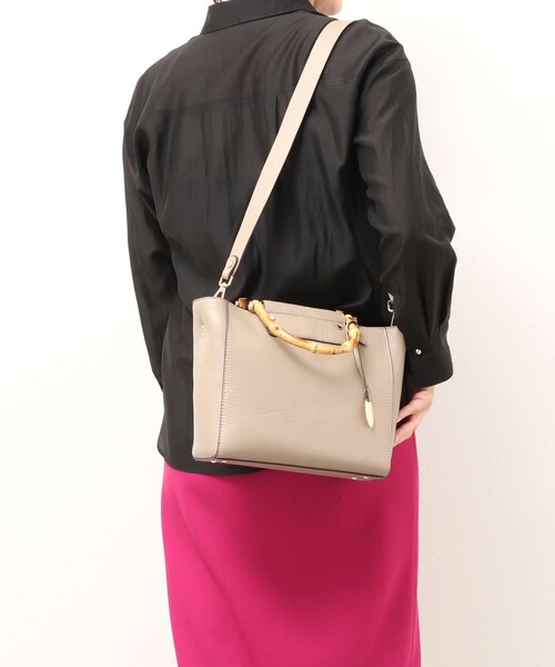 NOLLEY’S（ノーリーズ）の「バンブーレザートートバッグ（ショルダーバッグ・レディース・ブラック/ベージュ・FREE）」の19枚目の写真