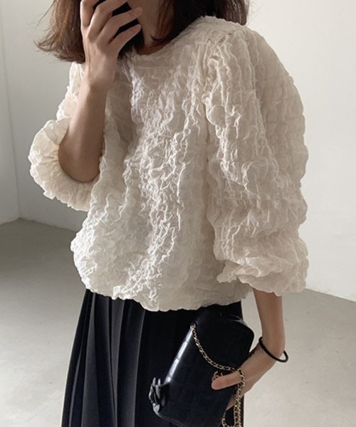 セール】クシュクシュトップス（Tシャツ/カットソー）｜deux