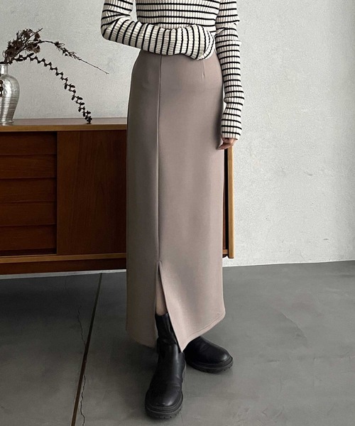 セール】【新色追加】すっきり見え！ストレッチタイトロングスカート